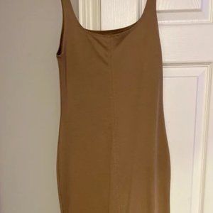 Midi Zara fitted dress Tan brown tank dress - Medium